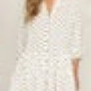 Polka Dot Ruffle V-Neck Dress